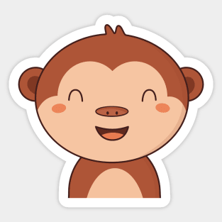 Kawaii Cute Brown Monkey Sticker